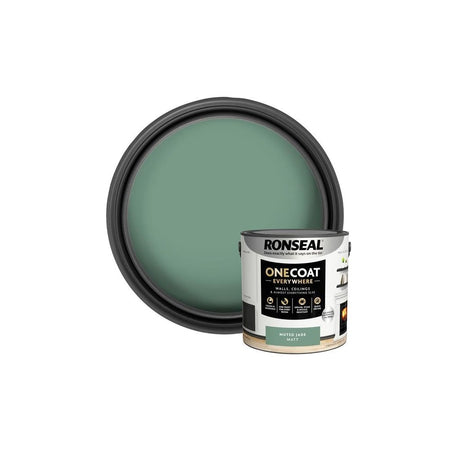 Ronseal One Coat Everywhere Interior Paint Muted Jade Matt 2.5 litre