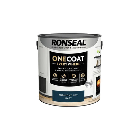 Ronseal One Coat Everywhere Interior Paint Midnight Sky Matt 2.5 litre