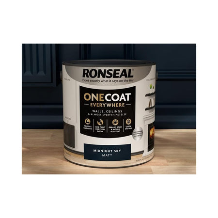 Ronseal One Coat Everywhere Interior Paint Midnight Sky Matt 2.5 litre
