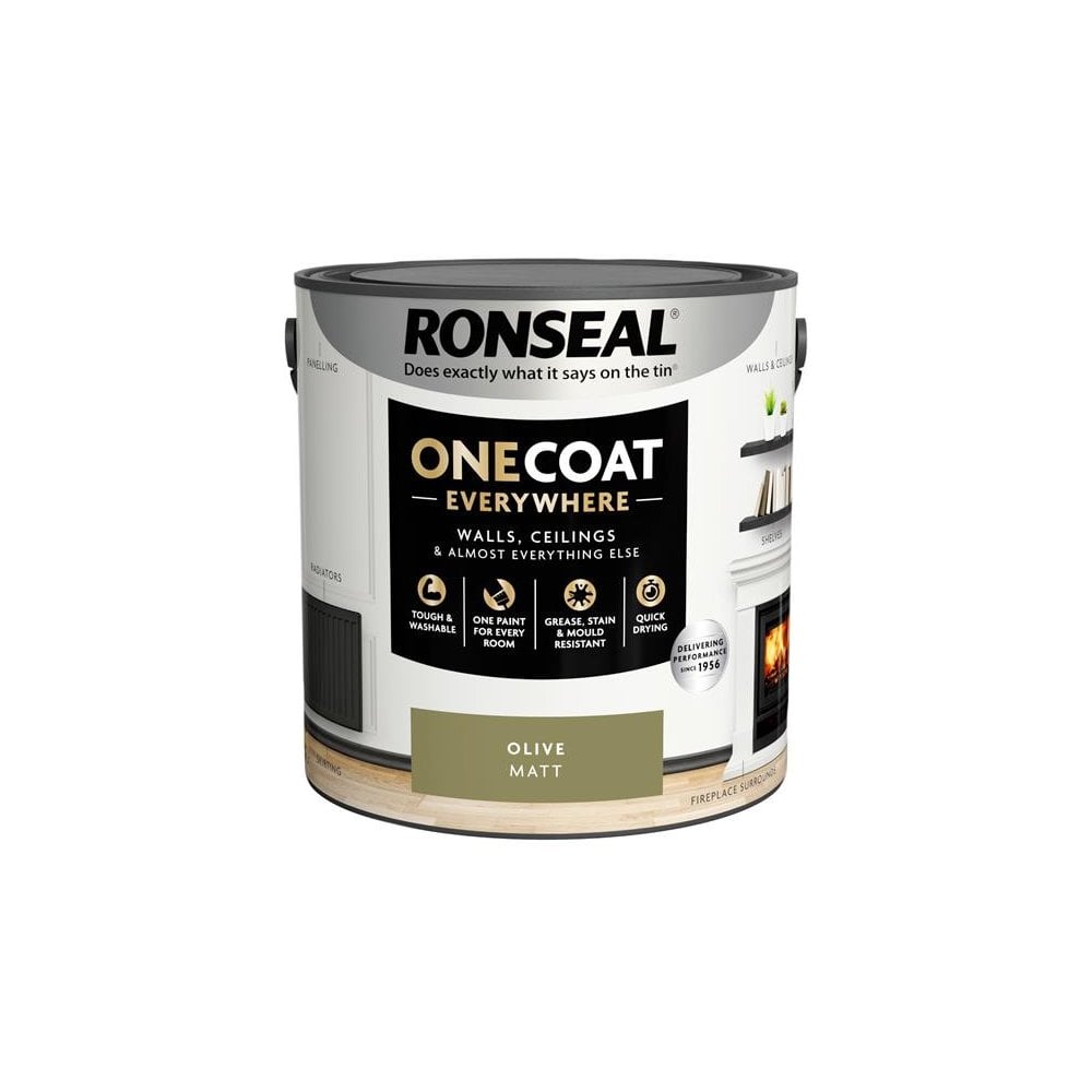 Ronseal One Coat Everywhere Interior Paint Olive Matt 2.5 litre