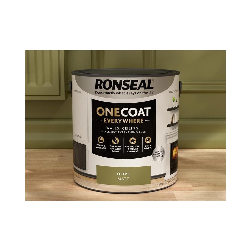 Ronseal One Coat Everywhere Interior Paint Olive Matt 2.5 litre
