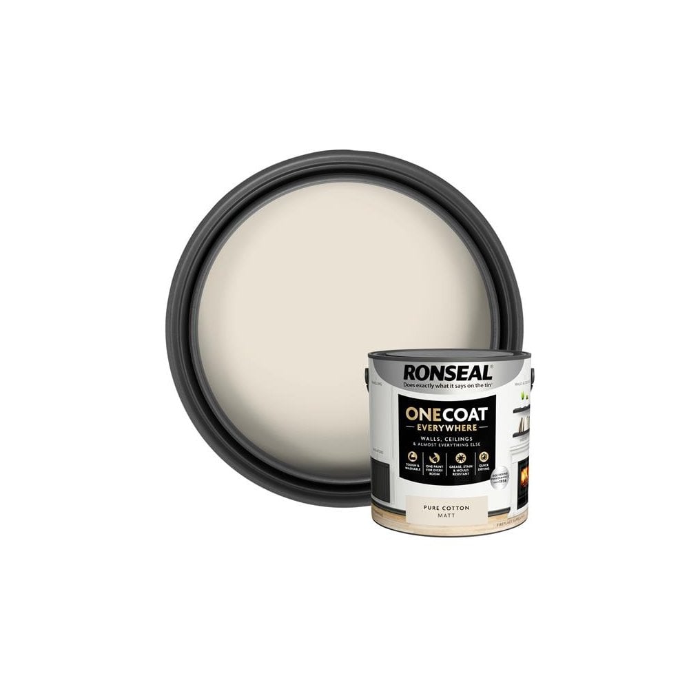 Ronseal One Coat Everywhere Interior Pure Cotton Matt 2.5 litre