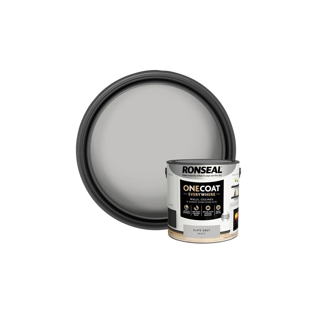 Ronseal One Coat Everywhere Interior Slate Grey Matt 2.5 litre