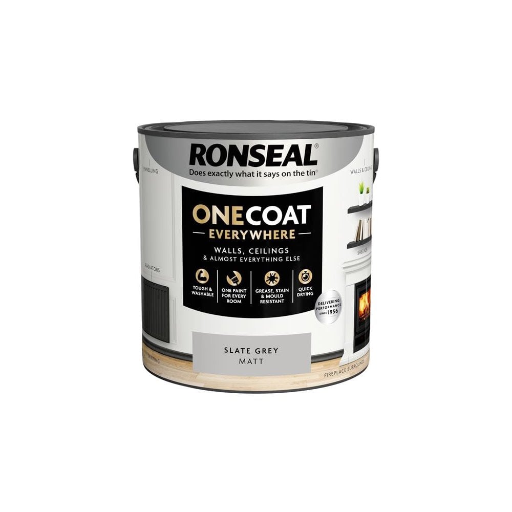 Ronseal One Coat Everywhere Interior Slate Grey Matt 2.5 litre