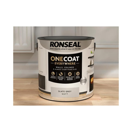 Ronseal One Coat Everywhere Interior Slate Grey Matt 2.5 litre