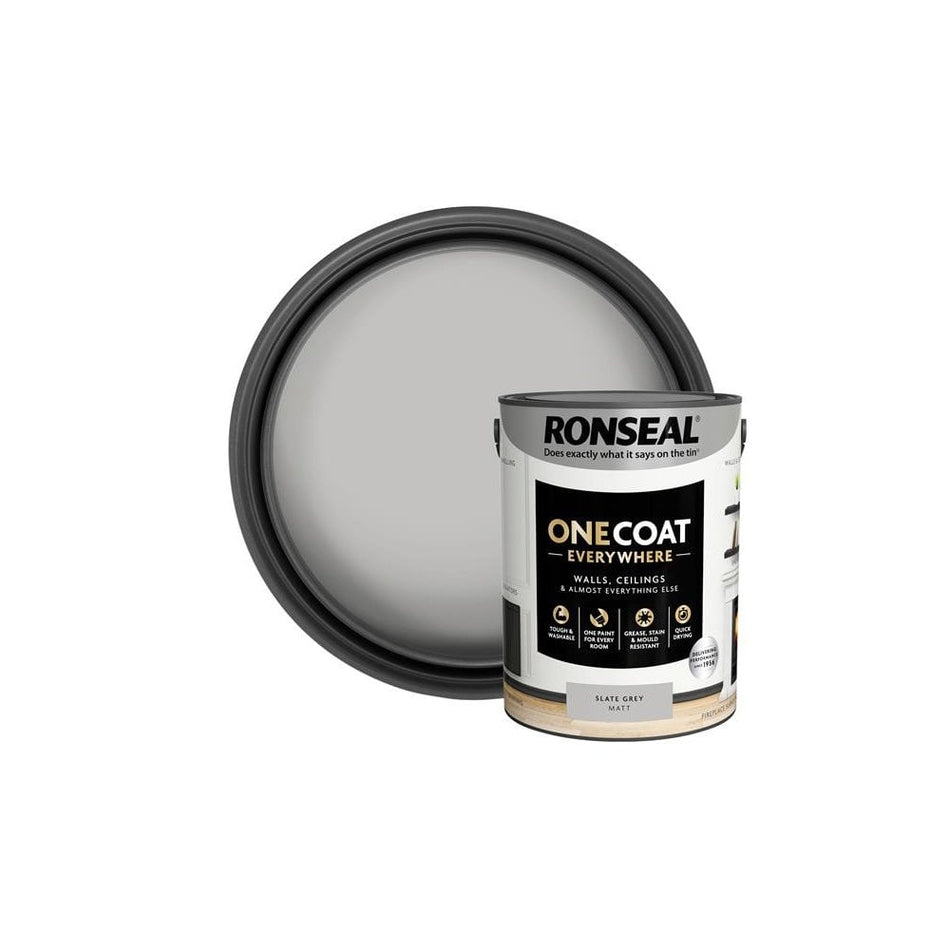 Ronseal One Coat Everywhere Interior Slate Grey Matt 5 litre