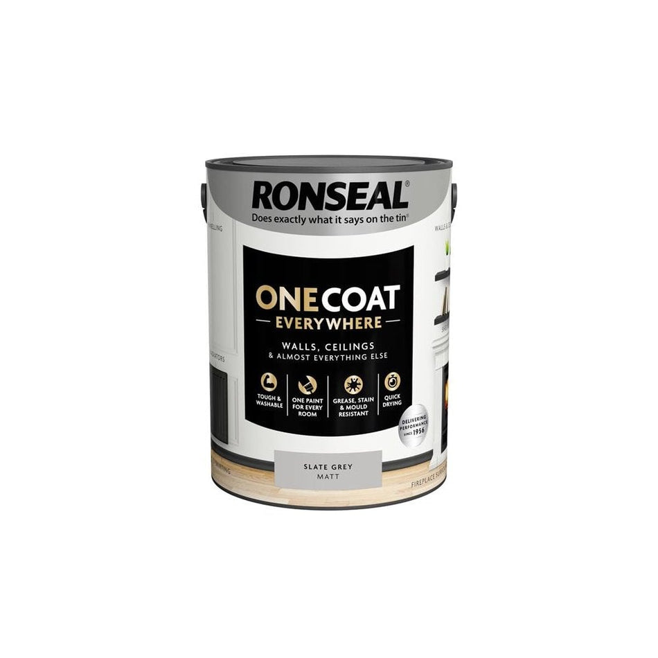 Ronseal One Coat Everywhere Interior Slate Grey Matt 5 litre