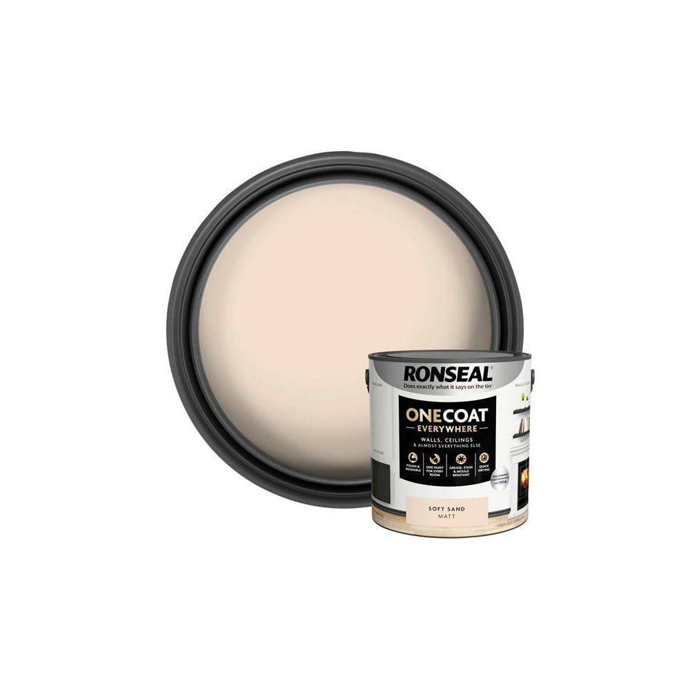 Ronseal One Coat Everywhere Interior Soft Sand Matt 2.5 litre