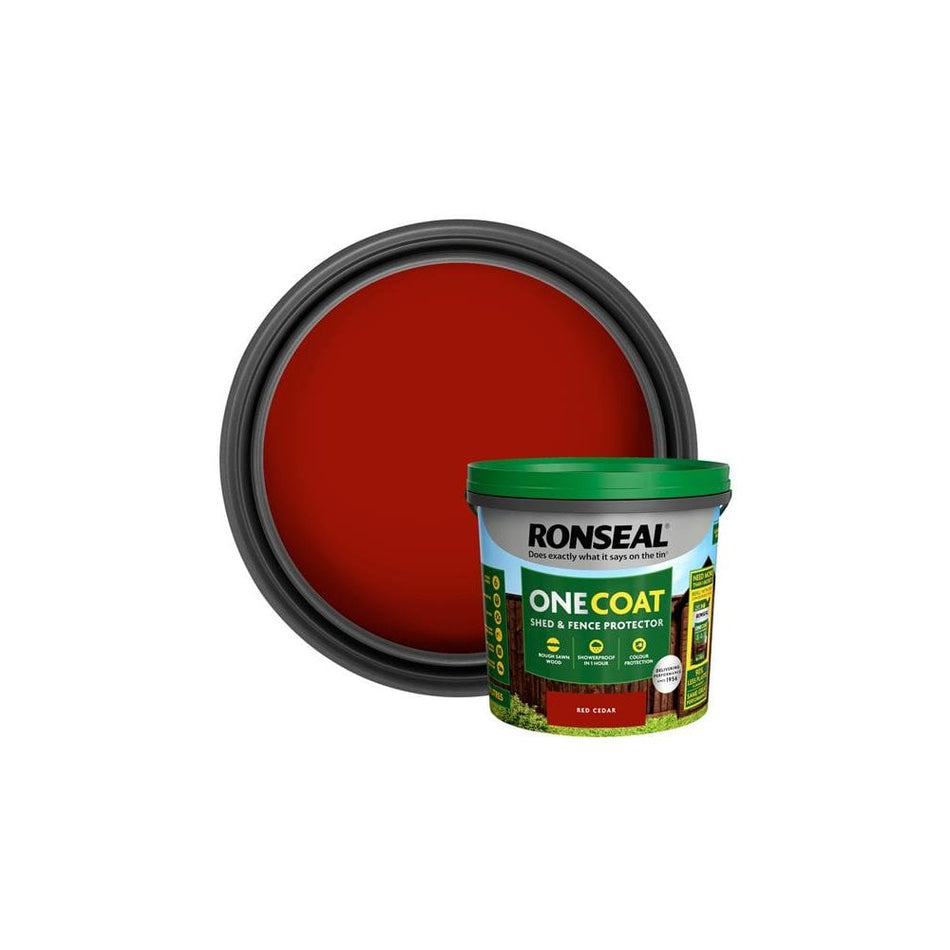 Ronseal One Coat Shed & Fence Protection Red Cedar 5 litre