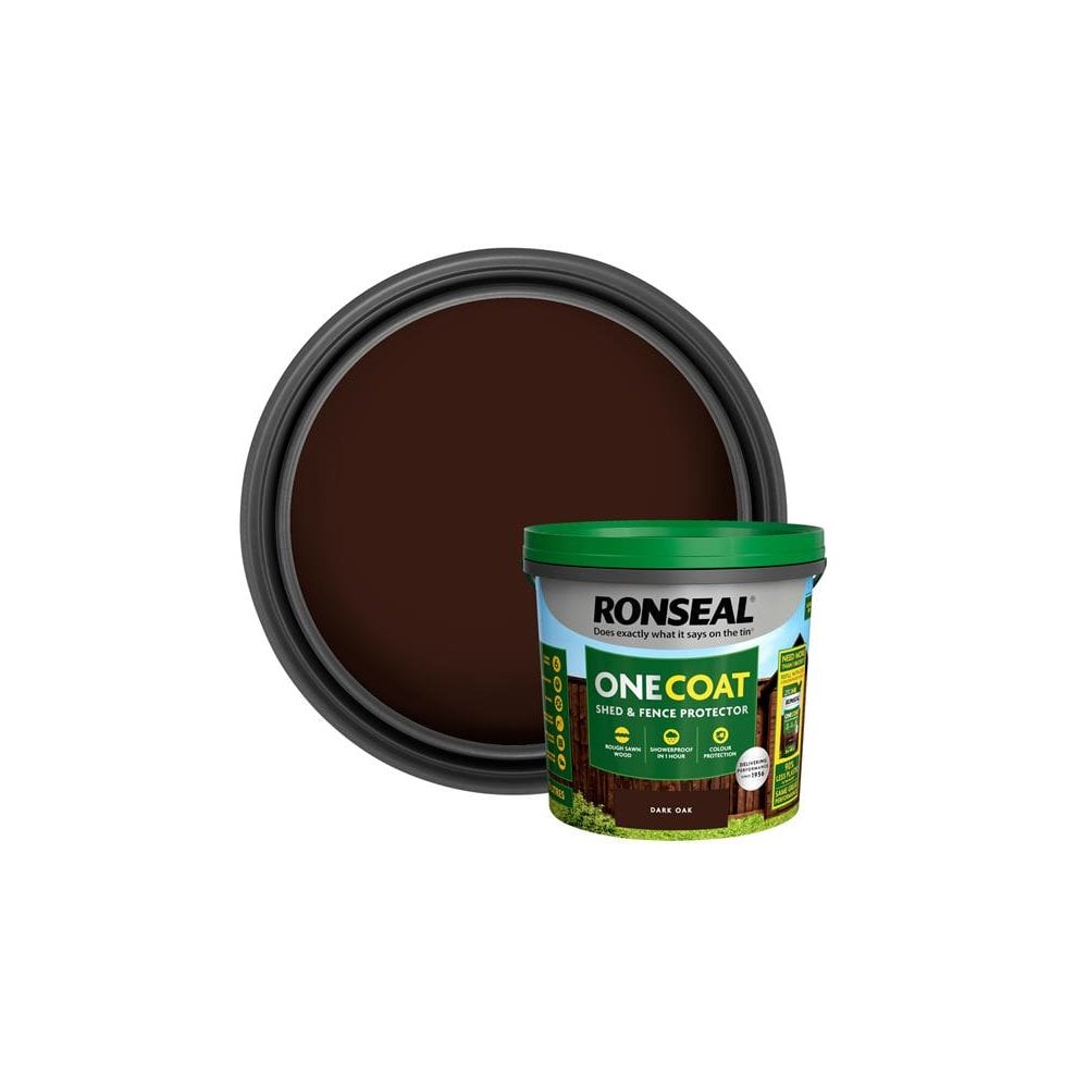 Ronseal One Coat Shed & Fence Protection Charcoal Grey 5 litre
