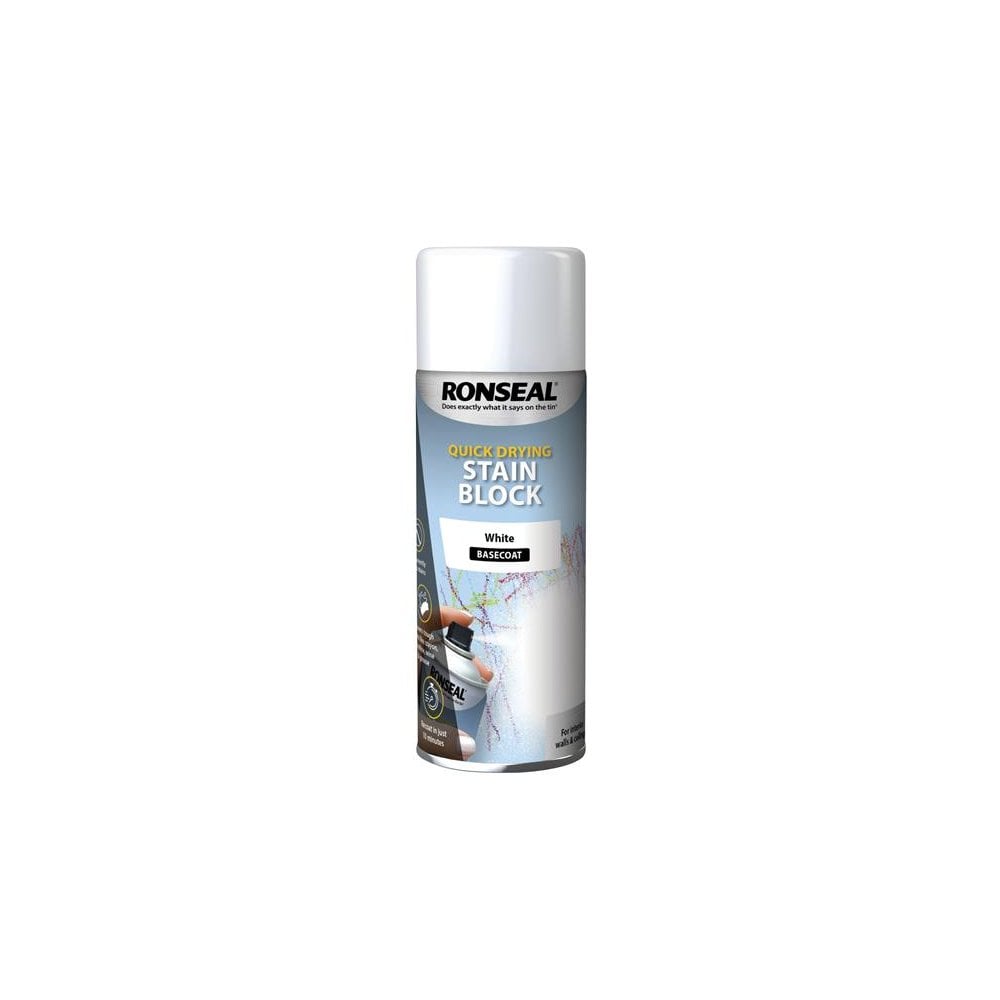 Ronseal Quick Drying Stain Block Aerosol White 400ml