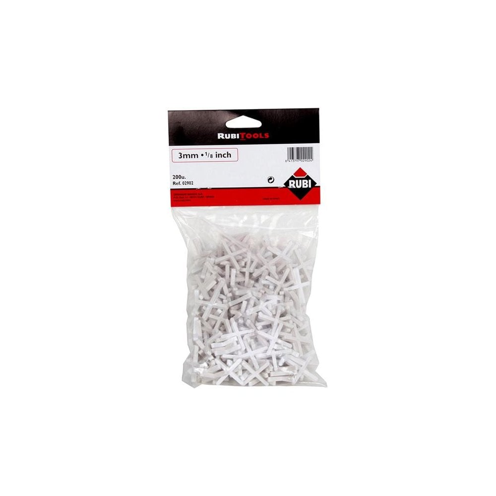 RUBI TILING TOOLS Tile Spacers 1/8in (3mm) (Pack 200)