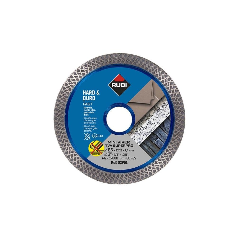 RUBI TILING TOOLS TVA 85 SUPERPRO Mini Turbo Viper Diamond Blade 85mm