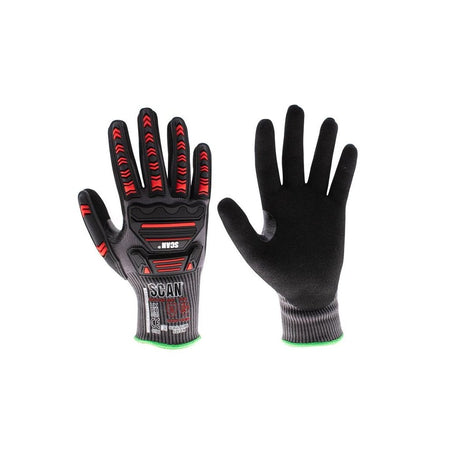 Scan Nitrile Palm Impact Cut D Gloves - M (Size 8)