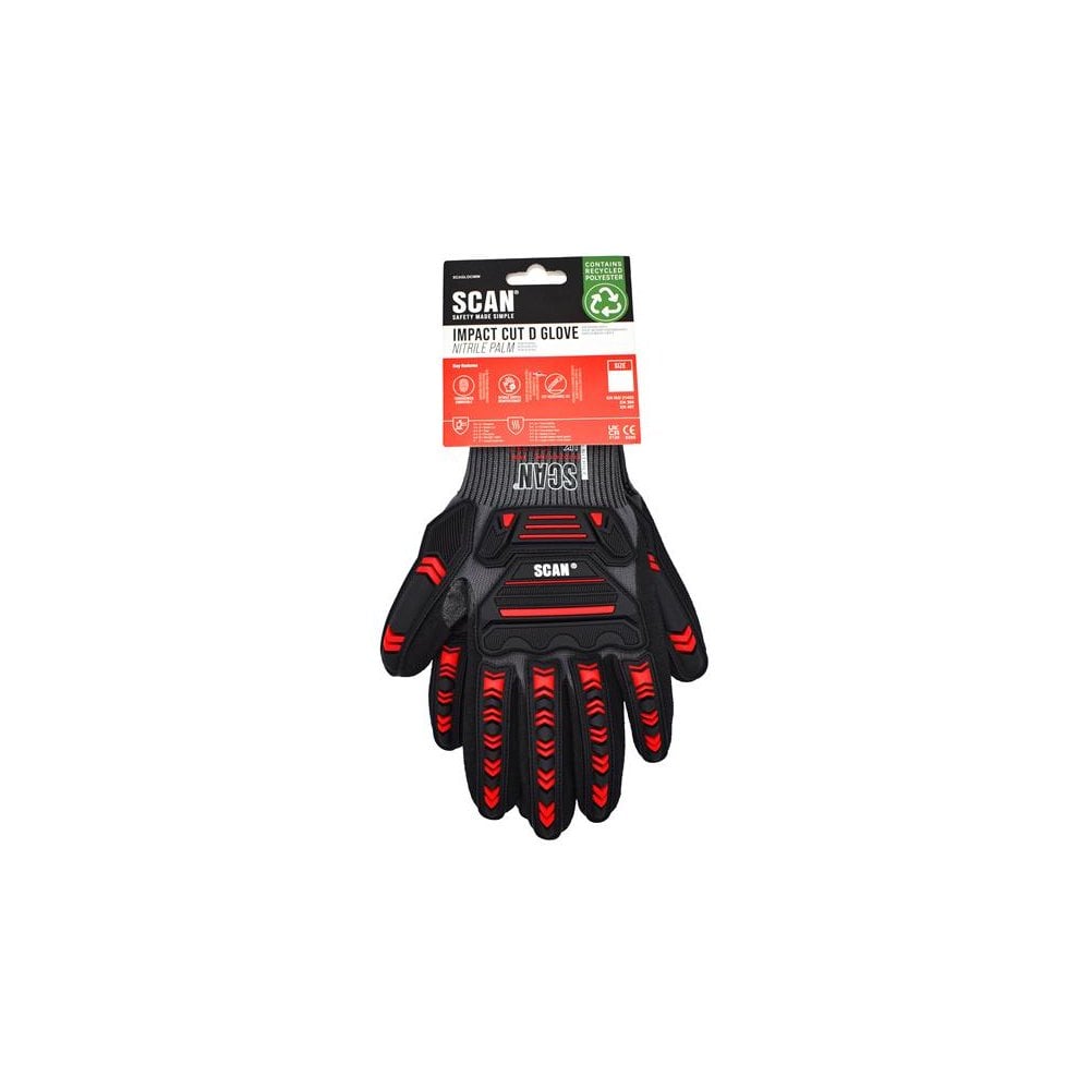 Scan Nitrile Palm Impact Cut D Gloves - XXL (Size 11)