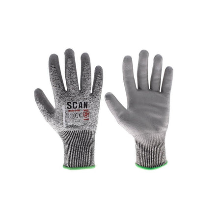 Scan PU Palm Cut D Gloves - M (Size 8)
