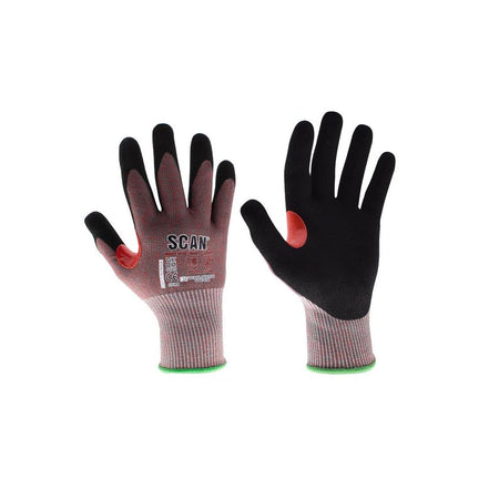 Scan Nitrile Palm Cut F Gloves - M (Size 8)