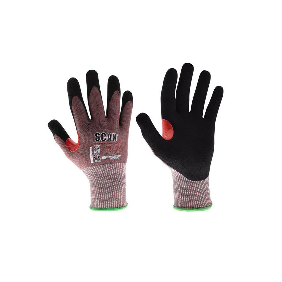 Scan Nitrile Palm Cut F Gloves - M (Size 8)