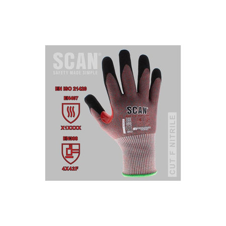 Scan Nitrile Palm Cut F Gloves - XL (Size 10)