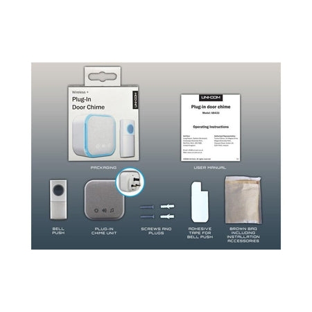 Uni-Com Plug-in Door Chime, White