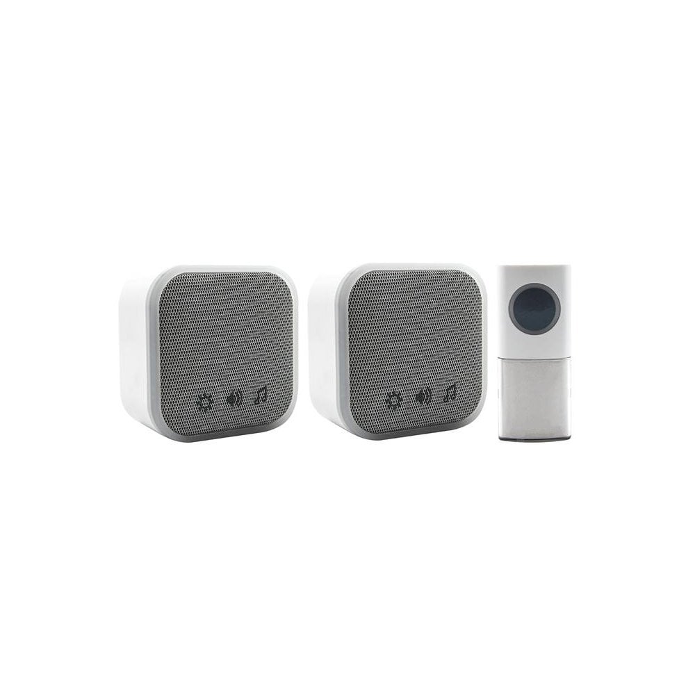 Uni-Com Portable and Plug-In Door Chime Set, White