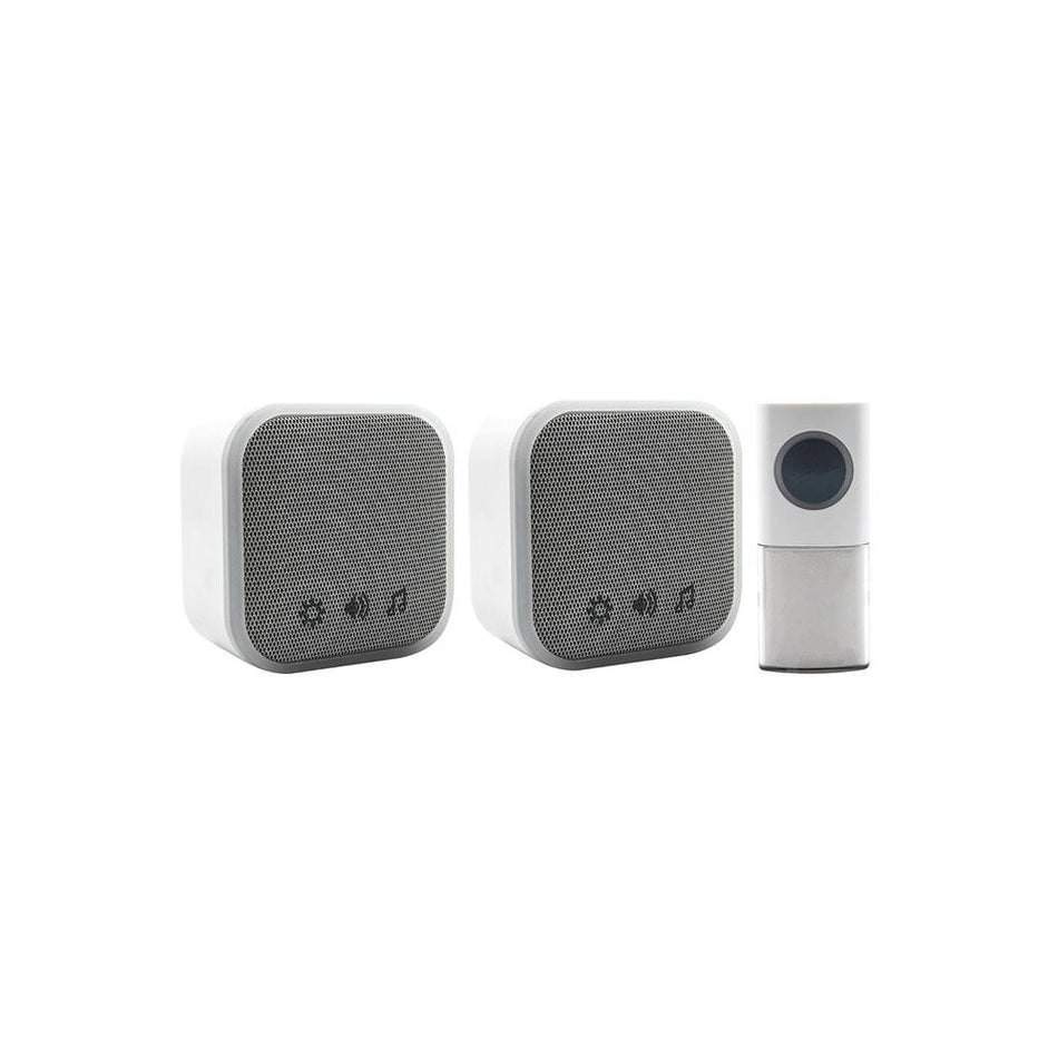 Uni-Com Portable and Plug-In Door Chime Set, White