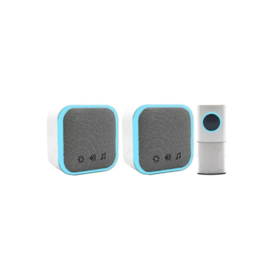 Uni-Com Portable and Plug-In Door Chime Set, White