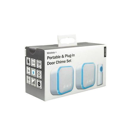 Uni-Com Portable and Plug-In Door Chime Set, White