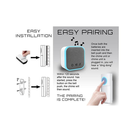 Uni-Com Portable and Plug-In Door Chime Set, White