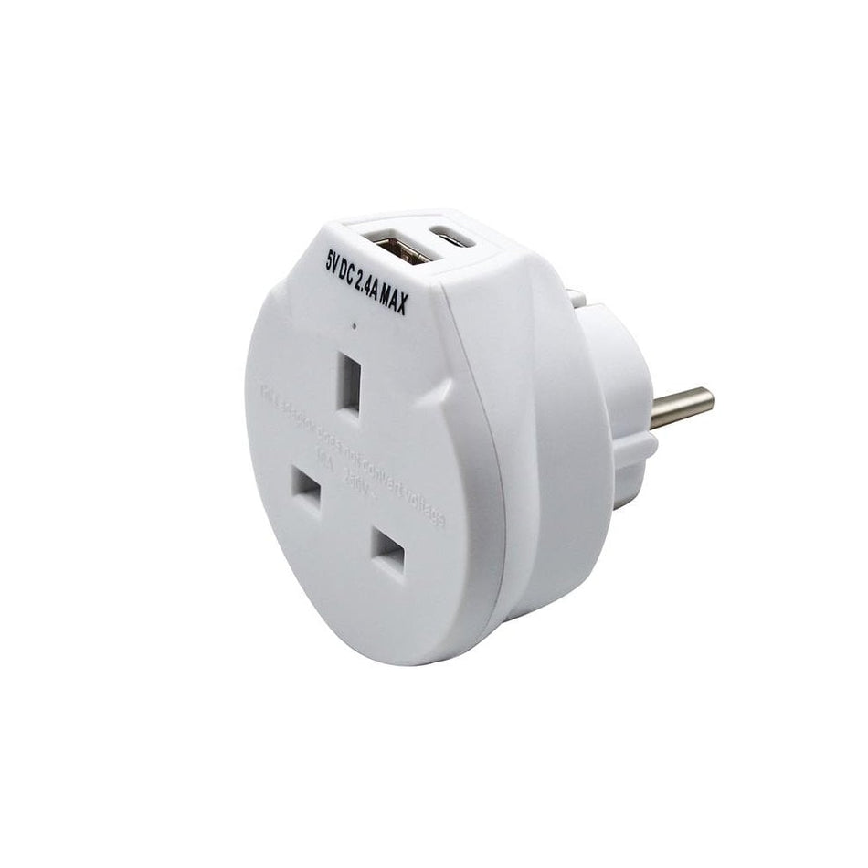 Uni-Com Travel Socket with USB Charger