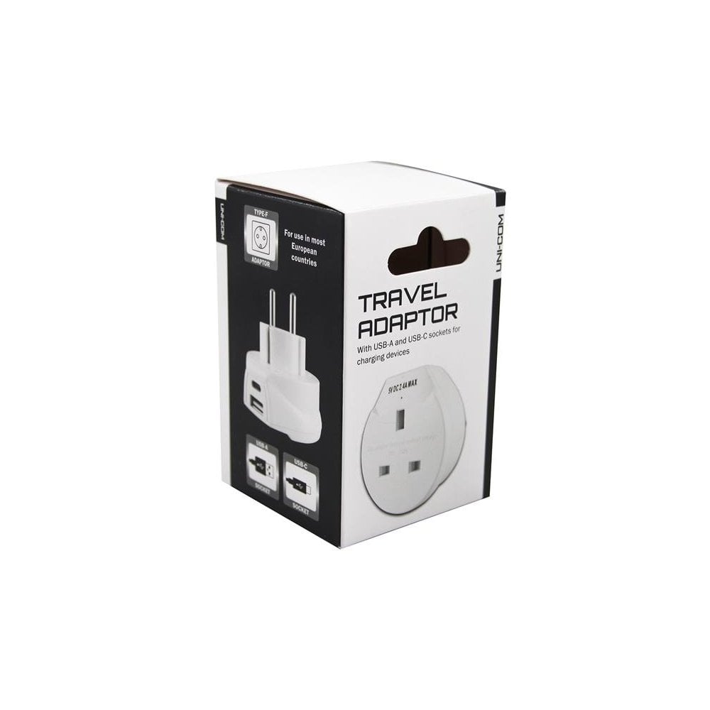 Uni-Com Travel Socket with USB Charger