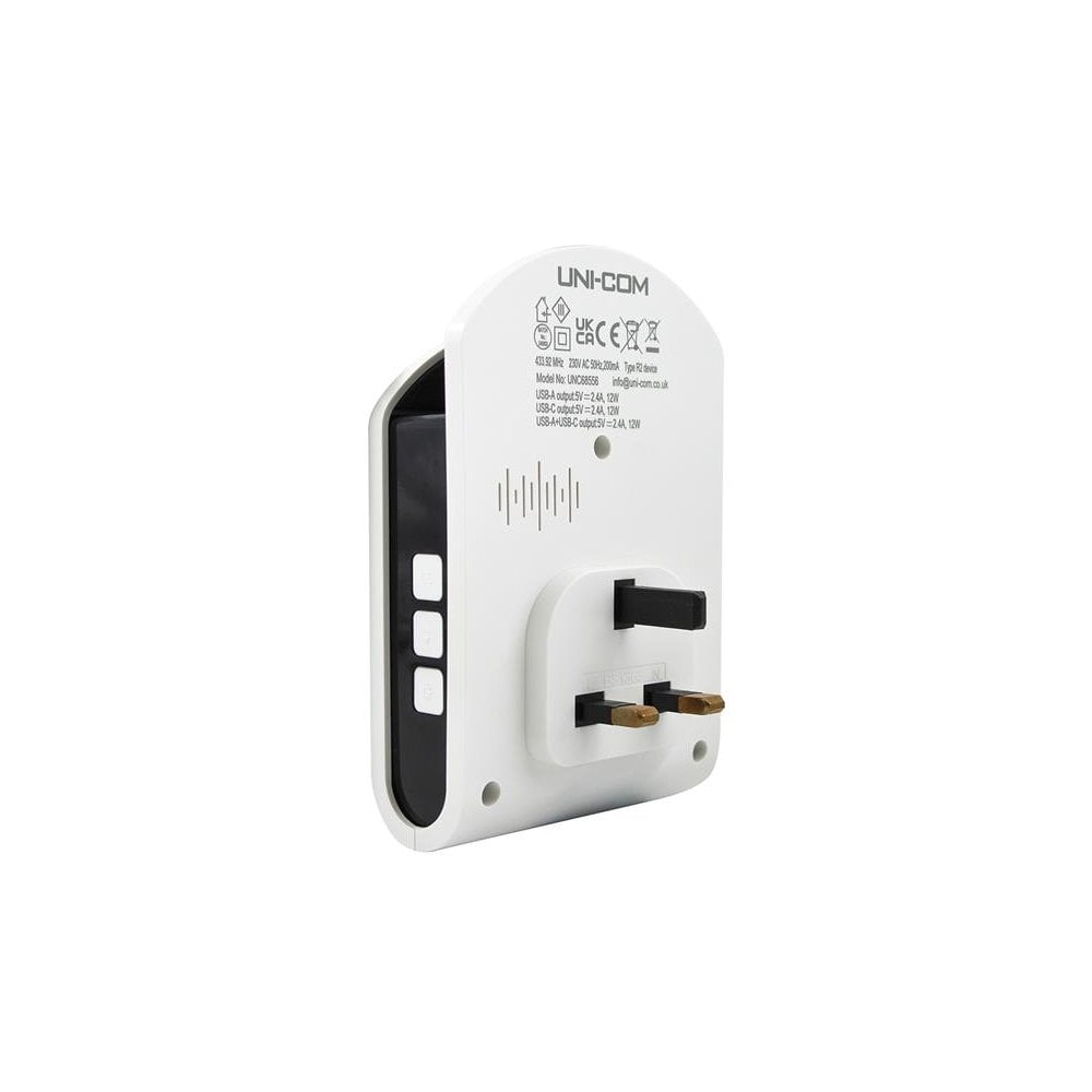 Uni-Com Plug-in Door Chime with USB Charger