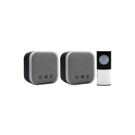 Uni-Com Portable and Plug-In Door Chime Set, Black