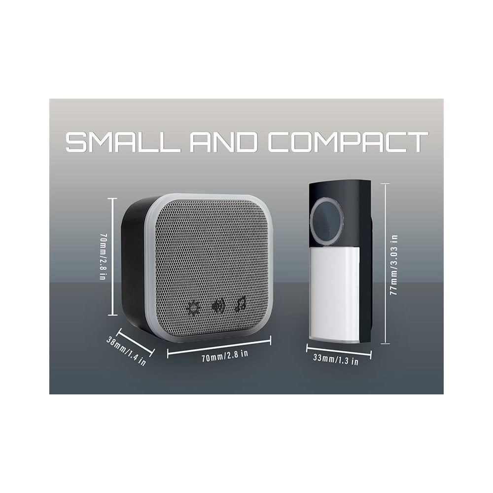 Uni-Com Portable and Plug-In Door Chime Set, Black