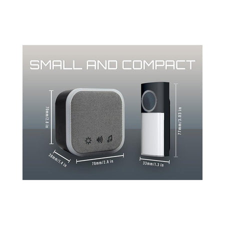 Uni-Com Portable and Plug-In Door Chime Set, Black
