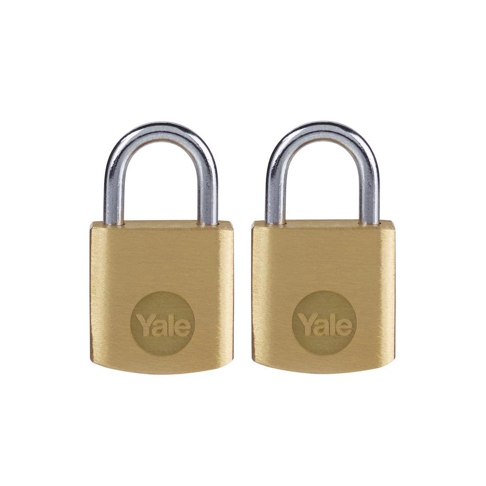 Yale Locks Brass Padlock 20mm (2 Pack)