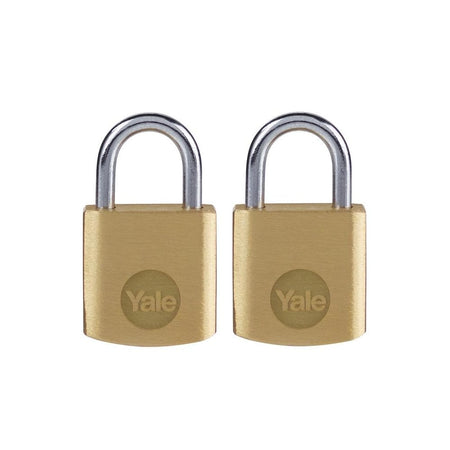 Yale Locks Brass Padlock 20mm (2 Pack)