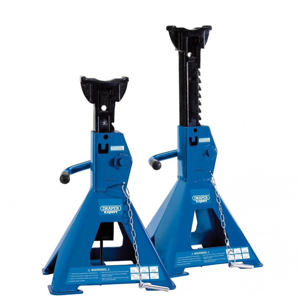Draper Expert Pair of Pneumatic Rise Ratcheting Axle Stands, 3 Tonne : Model No. ARAS03-E