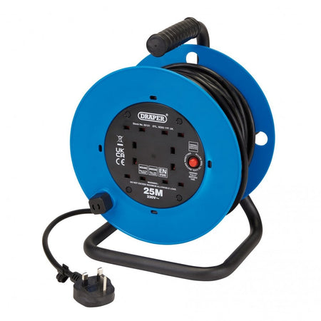 230V Four Socket Industrial Cable Reel, 25m : Model No. DCR2513ID