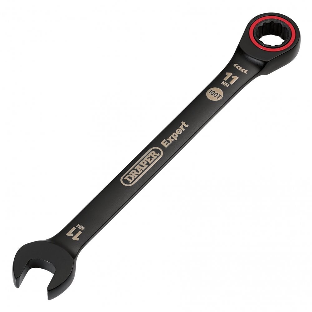 Draper Expert HI-TORQ Metric Ratchet Combination Spanner, 11mm, Black : Model No. 8241MM/BK