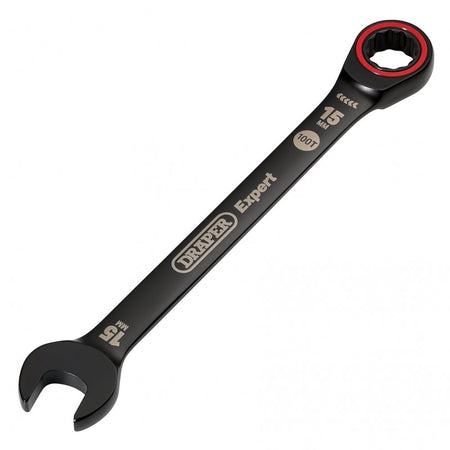 Draper Expert HI-TORQ Metric Ratchet Combination Spanner, 15mm, Black : Model No. 8241MM/BK