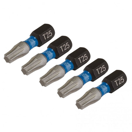 Draper Expert TX-STAR Impact Screwdriver Bits, T25 x 25mm, 1/4" Hex (Pack of 5) : Model No. IMBH/TX25/5