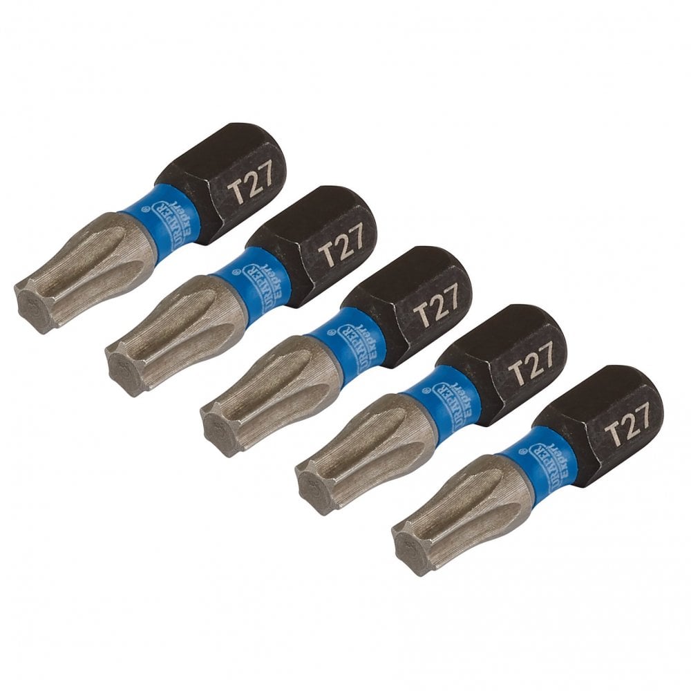Draper Expert TX-STAR Impact Screwdriver Bits, T27 x 25mm, 1/4" Hex (Pack of 5) : Model No. IMBH/TX25/5