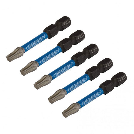 Draper Expert TX-STAR Impact Screwdriver Bits, T25 x 50mm, 1/4" Hex (Pack of 5) : Model No. IMBH/TX50/5