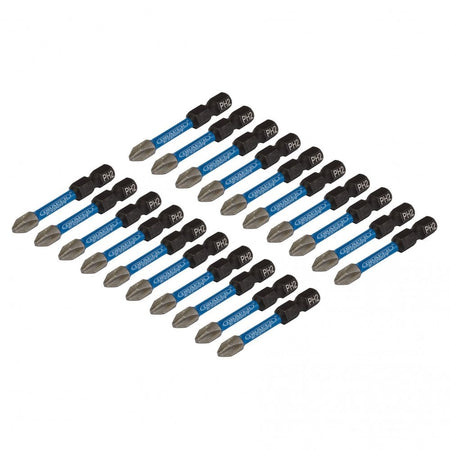 Draper Expert Cross Slot/PH Type Impact Screwdriver Bits, No.2 x 50mm, 1/4" Hex (Pack of 20) : Model No. IMBH/PH50/20
