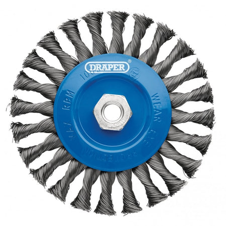 Steel Twist-Knot Flat Wire Wheel Brush, 150mm, M14 : Model No. WBW4
