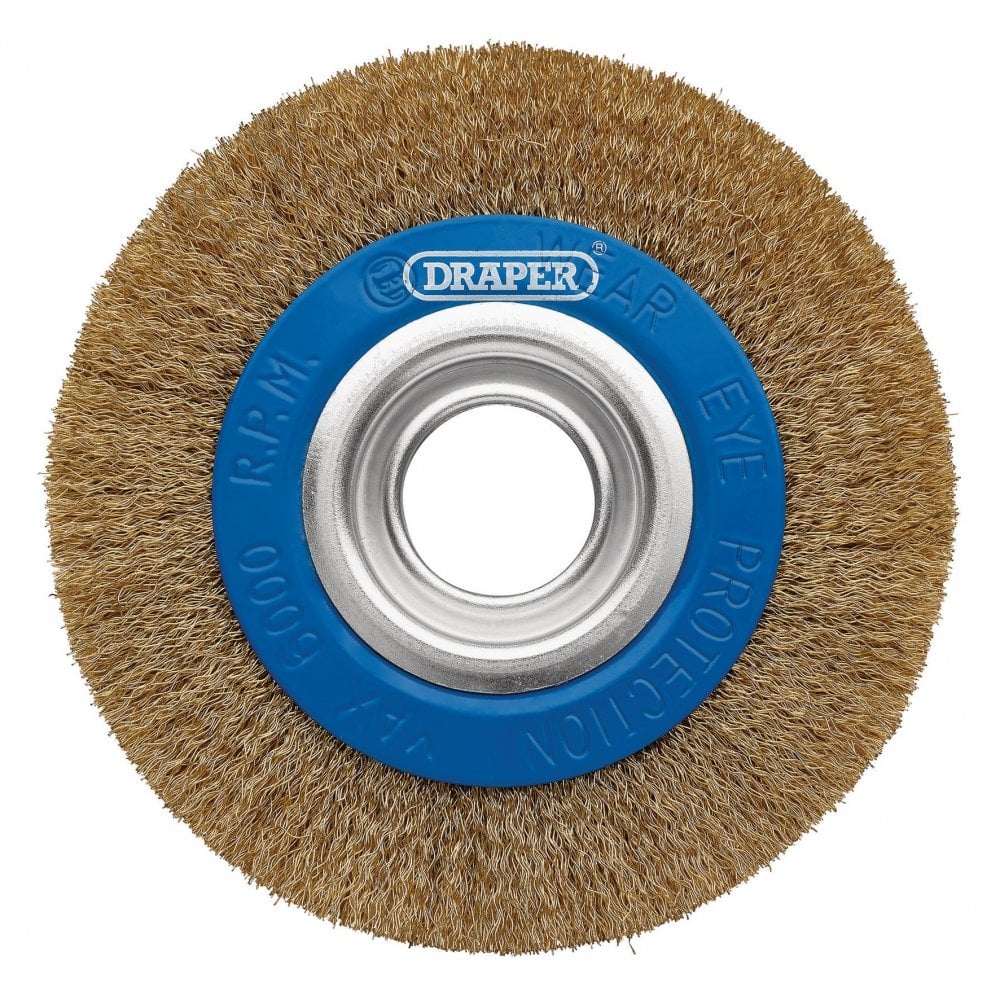 Brassed Steel Bench Grinder Wire Wheel Brush, 150 x 31.75mm : Model No. BG150CS