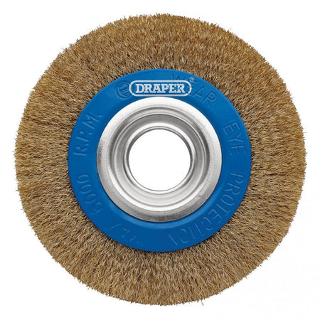 Brassed Steel Bench Grinder Wire Wheel Brush, 150 x 31.75mm : Model No. BG150CS