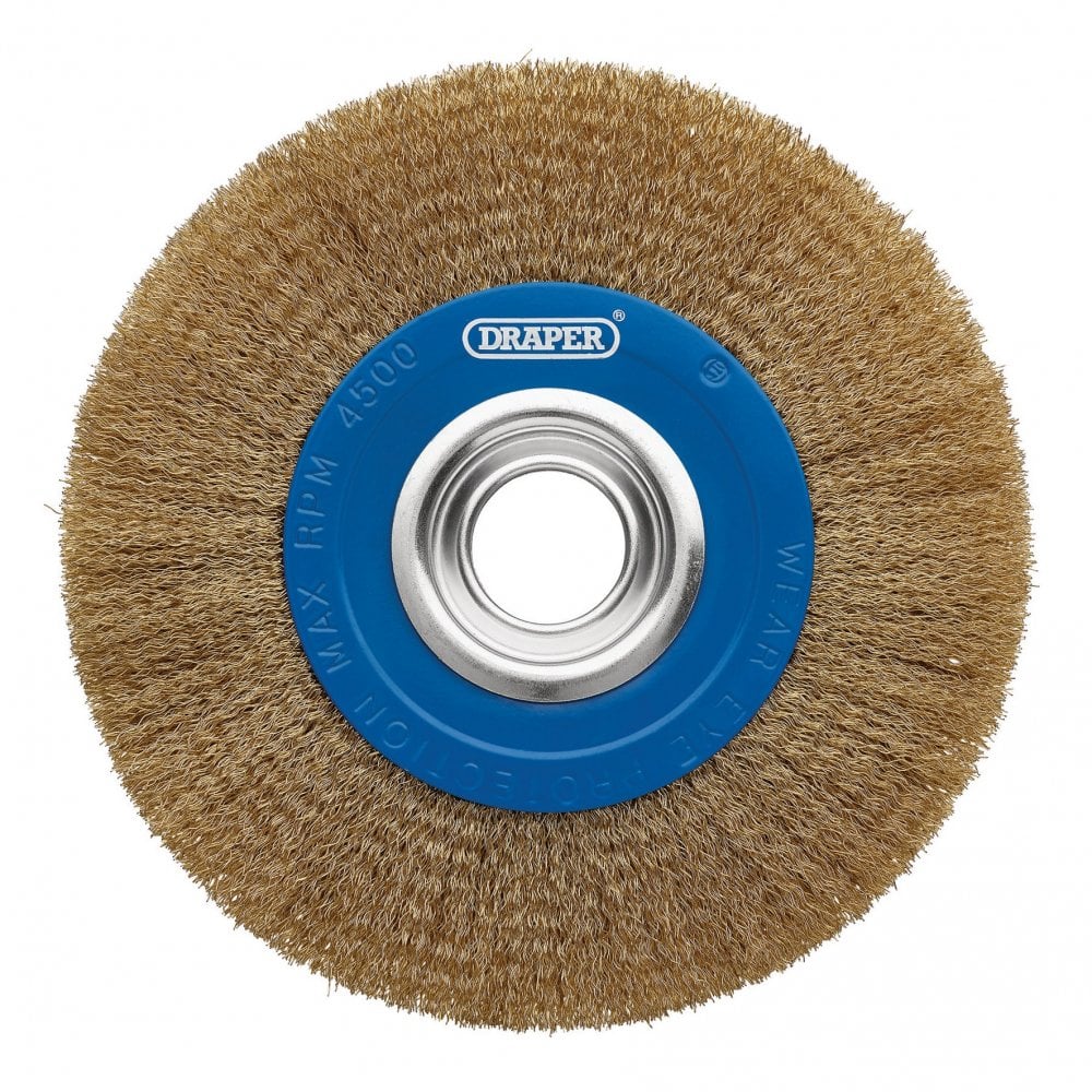 Brassed Steel Bench Grinder Wire Wheel Brush, 200 x 31.75mm : Model No. BG200CS