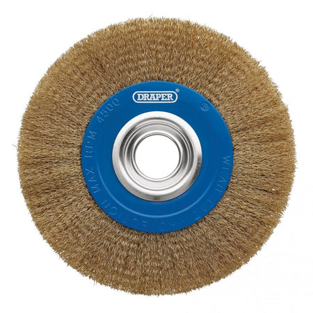 Brassed Steel Bench Grinder Wire Wheel Brush, 200 x 31.75mm : Model No. BG200CS
